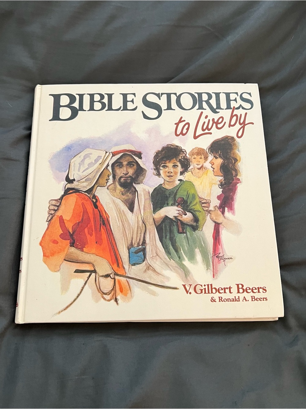 Bible Stories to Live By Hardcover Wall Art - White with Multicolor Illustration